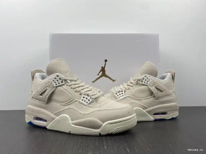 Reps TB DQ4909-100 Blank (W) Retro 4 Canvas Jordan 0529